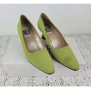 Vintage 90's Mixed Blues Lime Green Heels Shoes Women's Size 7.5 1990